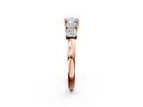 Rose gold Princess Cut Five-Stone Prong Set White Gold Band_65