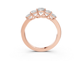 Rose gold Princess Cut Five-Stone Prong Set White Gold Band_66