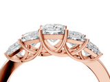 Rose gold Princess Cut Five-Stone Prong Set White Gold Band_67