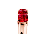 Rose gold Princess Cut Five-Stone Ruby Band with Prong Setting_11