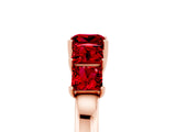 Rose gold Princess Cut Five-Stone Ruby Ring with Classic Prong Setting_11