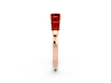 Rose gold Princess Cut Five-Stone Ruby Ring with Classic Prong Setting_8