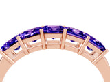 Rose gold Princess Cut Five-Stone Tanzanite Band with Prong Setting_10