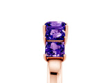 Rose gold Princess Cut Five-Stone Tanzanite Ring with Classic Prong Setting_11