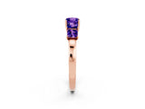 Rose gold Princess Cut Five-Stone Tanzanite Ring with Classic Prong Setting_8
