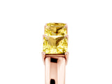Rose gold Princess Cut Five-Stone Yellow Sapphire Band with Prong Setting_23