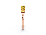 Rose gold Princess Cut Five-Stone Yellow Sapphire Ring with Classic Prong Setting_20