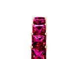 Rose gold Princess Cut Garnet Channel-Set Eternity Band with Prong Setting_11