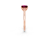 Rose gold Princess Cut Garnet Solitaire Engagement Ring with Cathedral Setting and Four-Prong Mount_20