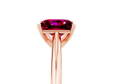 Rose gold Princess Cut Garnet Solitaire Engagement Ring with Cathedral Setting and Four-Prong Mount_23