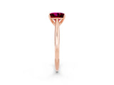 Rose gold Princess Cut Garnet Solitaire Engagement Ring with Cathedral Setting and Four-Prong Mount_26
