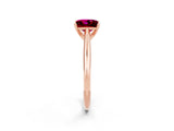 Rose gold Princess Cut Garnet Solitaire Engagement Ring with Cathedral Setting and Four-Prong Mount_68