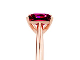 Rose gold Princess Cut Garnet Solitaire Engagement Ring with Cathedral Setting and Four-Prong Mount_71