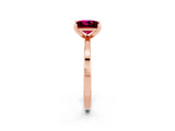 Rose gold Princess Cut Garnet Solitaire Engagement Ring with Classic Band and Four-Prong Setting_26