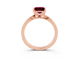 Rose gold Princess Cut Garnet Solitaire Engagement Ring with Classic Band and Four-Prong Setting_27