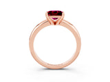Rose gold Princess Cut Garnet Solitaire Engagement Ring with Round Band and Four-Prong Setting_3