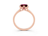 Rose gold Princess Cut Garnet Solitaire Ring with Flower Prong Setting and Classic Band_39