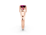 Rose gold Princess Cut Garnet Solitaire Ring with Wide Band and Prong Setting_2