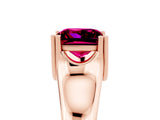 Rose gold Princess Cut Garnet Solitaire Ring with Wide Band and Prong Setting_5