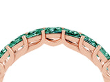 Rose gold Princess Cut Green Sapphire Channel-Set Eternity Band with Prong Setting_10