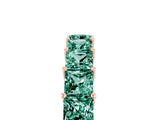 Rose gold Princess Cut Green Sapphire Channel-Set Eternity Band with Prong Setting_11