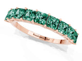 Rose gold Princess Cut Green Sapphire Channel-Set Eternity Band with Prong Setting_7
