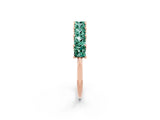 Rose gold Princess Cut Green Sapphire Channel-Set Eternity Band with Prong Setting_8