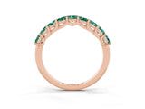 Rose gold Princess Cut Green Sapphire Channel-Set Eternity Band with Prong Setting_9