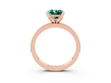 Rose gold Princess Cut Green Sapphire Milgrain Pavé Engagement Ring with Four-Prong Setting_15