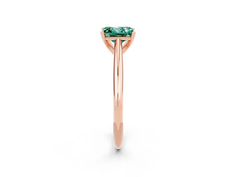 Rose gold Princess Cut Green Sapphire Solitaire Engagement Ring with Cathedral Setting and Four-Prong Mount_14