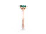 Rose gold Princess Cut Green Sapphire Solitaire Engagement Ring with Cathedral Setting and Four-Prong Mount_20