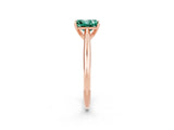 Rose gold Princess Cut Green Sapphire Solitaire Engagement Ring with Cathedral Setting and Four-Prong Mount_26