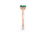 Rose gold Princess Cut Green Sapphire Solitaire Engagement Ring with Cathedral Setting and Four-Prong Mount_68