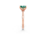 Rose gold Princess Cut Green Sapphire Solitaire Engagement Ring with Classic Band and Four-Prong Setting_26