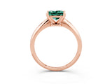 Rose gold Princess Cut Green Sapphire Solitaire Engagement Ring with Classic Band and Four-Prong Setting_27
