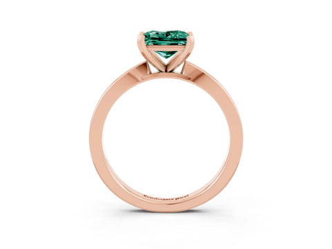Rose gold Princess Cut Green Sapphire Solitaire Engagement Ring with Classic Band and Four-Prong Setting_27