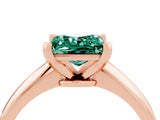 Rose gold Princess Cut Green Sapphire Solitaire Engagement Ring with Classic Band and Four-Prong Setting_28
