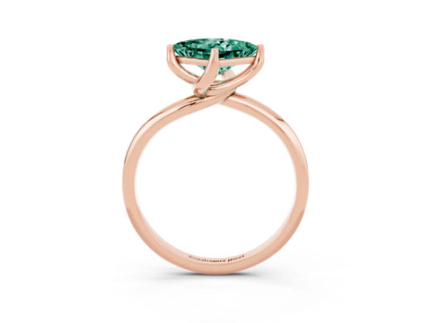 Rose gold Princess Cut Green Sapphire Solitaire Engagement Ring with Four-Prong Setting and Classic Band_15