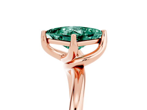 Rose gold Princess Cut Green Sapphire Solitaire Engagement Ring with Four-Prong Setting and Classic Band_17