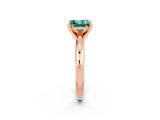 Rose gold Princess Cut Green Sapphire Solitaire Engagement Ring with Round Band and Four-Prong Setting_2