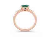 Rose gold Princess Cut Green Sapphire Solitaire Engagement Ring with Round Band and Four-Prong Setting_3