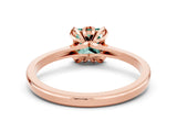 Rose gold Princess Cut Green Sapphire Solitaire Ring with Flower Prong Setting and Classic Band_36
