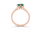 Rose gold Princess Cut Green Sapphire Solitaire Ring with Flower Prong Setting and Classic Band_39