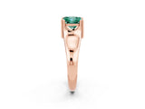 Rose gold Princess Cut Green Sapphire Solitaire Ring with Wide Band and Prong Setting_2