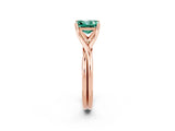 Rose gold Princess Cut Green Sapphire Solitaire Twist Band Prong Setting Ring_50