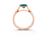 Rose gold Princess Cut Green Sapphire Solitaire Twist Band Prong Setting Ring_51