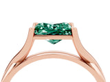 Rose gold Princess Cut Green Sapphire Solitaire Twist Band Prong Setting Ring_52