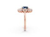 Rose gold Princess Cut Halo Cluster Diamond Ring with Pave Band and Four-Prong Setting_14