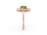 Rose gold Princess Cut Halo Cluster Diamond Ring with Pave Band and Four-Prong Setting_14