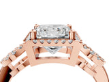 Rose gold Princess Cut Halo Diamond Infinity Band with Four-Prong Setting_10